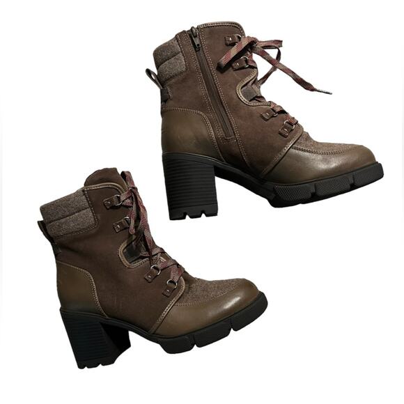 NWOT Naturalizer Brown Myla Stacked Heel Leather Booties – Sz 9 - Picture 5 of 10